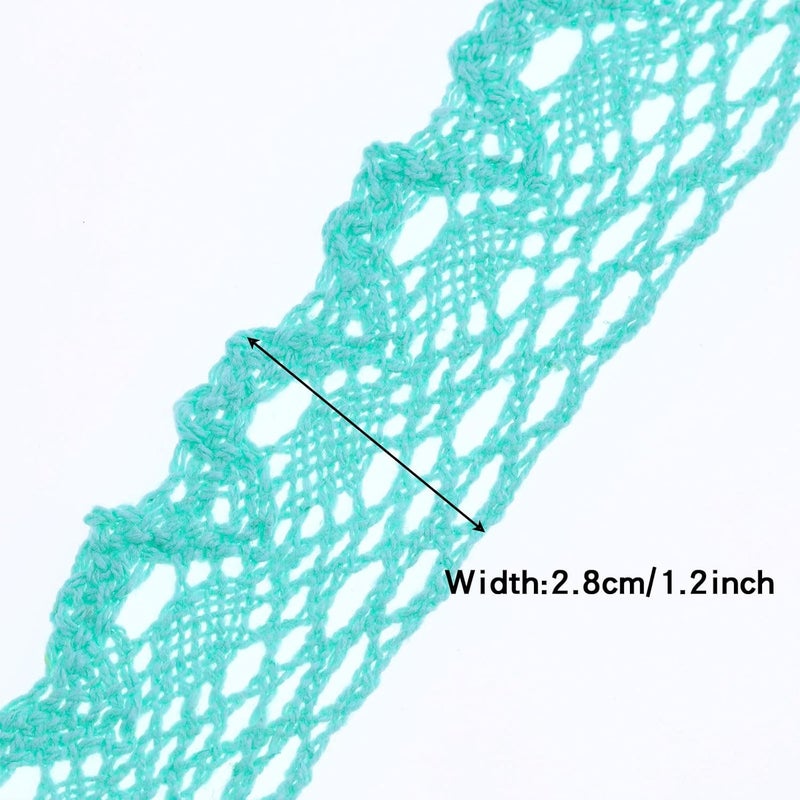 DYSHIPEN 20 Yards x 1 Inch Lace Ribbon Vintage Lace Trim Crochet Cotton Lace Edge for Christmas Package DIY Sewing Wedding Bridal Dress,Costume,Crafts and Sewing (Green) - Image 2